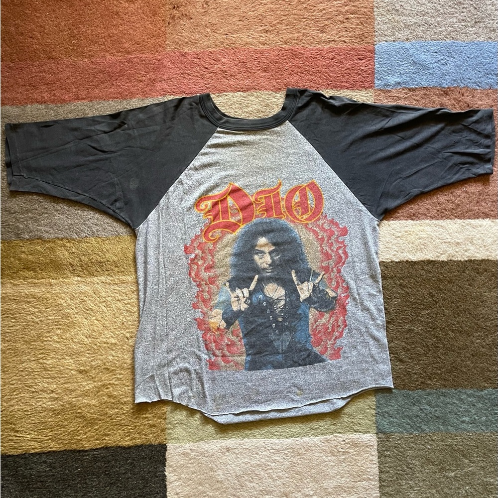 DIO VINTAGE RAGLAN TSHIRT SACRED HEART TOUR 1985